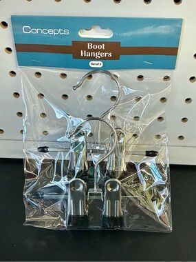 🌶️$5🌶️ NEW Metal Boot Hangers Set of 2 Silver Unisex